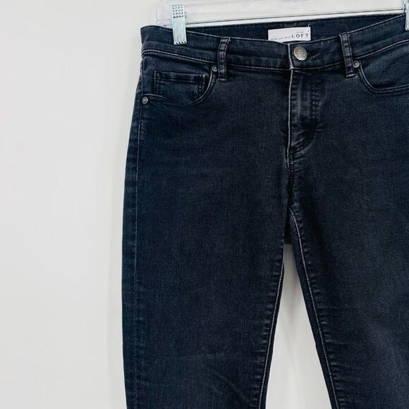 LOFT Size 26 Black Modern Skinny Mid Rise Stretch Jeans - Picture 4 of 7